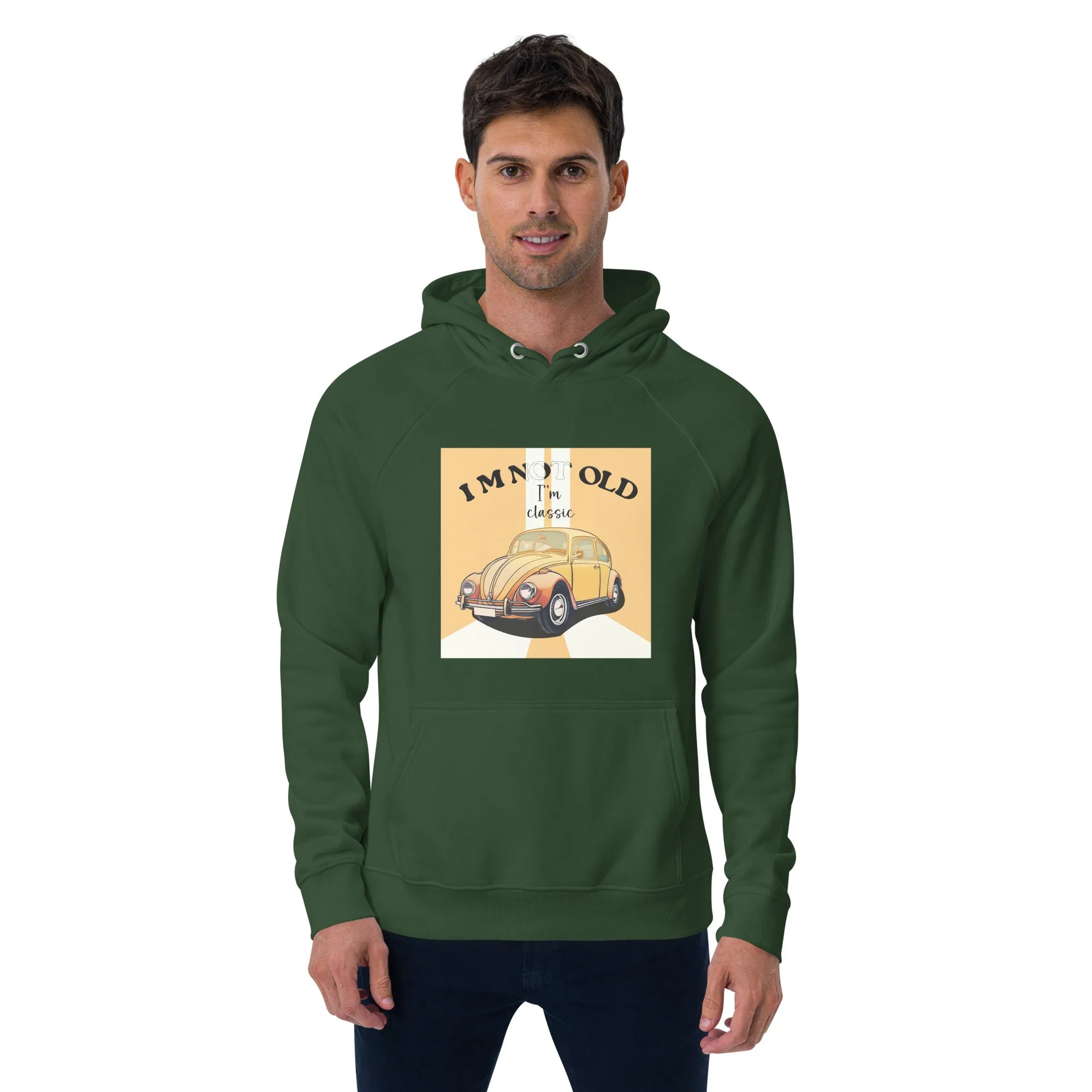 I'm Not Old, I'm Classic Vintage Graphic Men Eco Raglan Hoodie