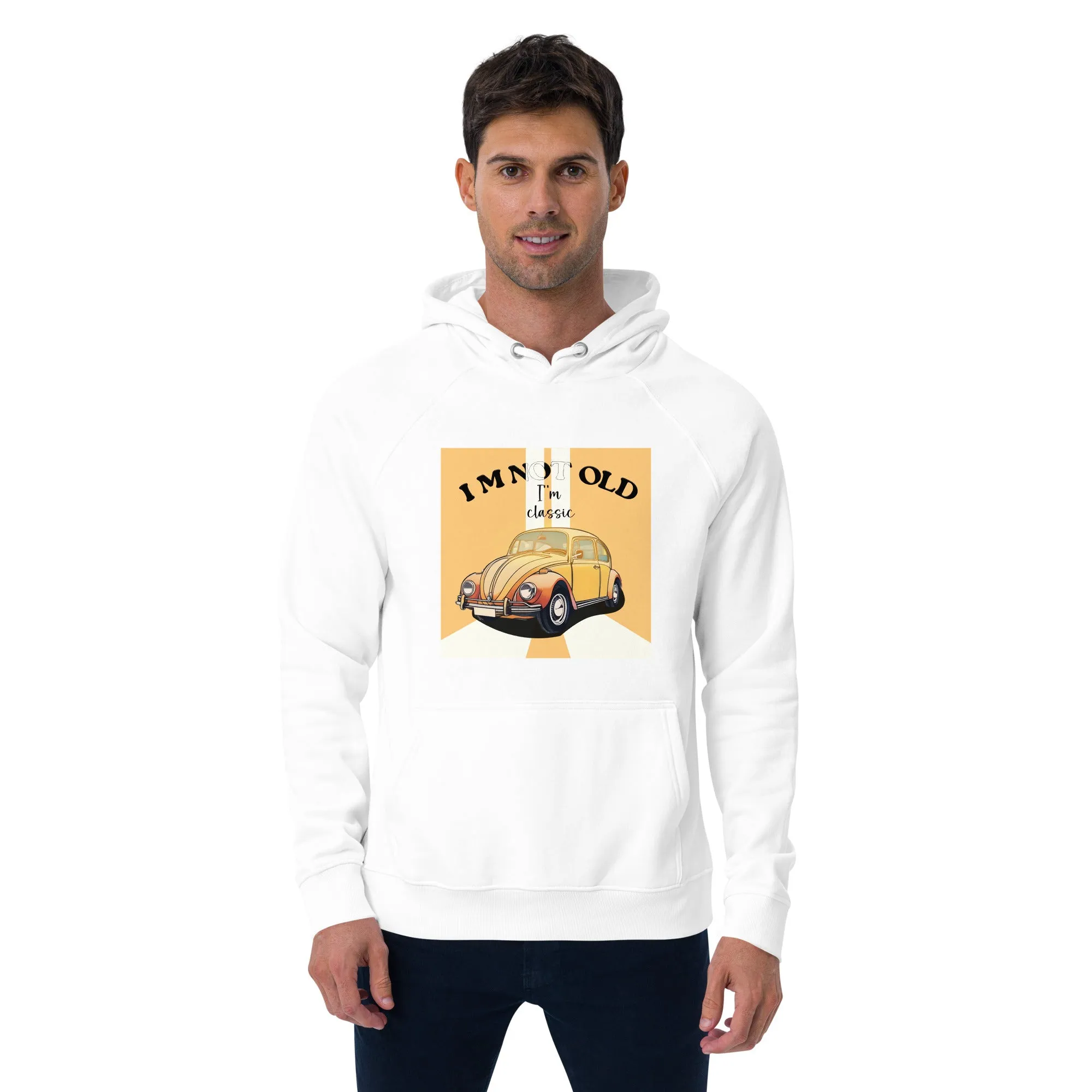 I'm Not Old, I'm Classic Vintage Graphic Men Eco Raglan Hoodie