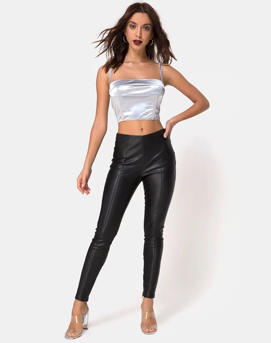 Kynette Crop in Satin Ice Silver