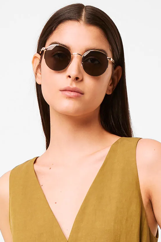 Metal Round Rimless Sunglasses