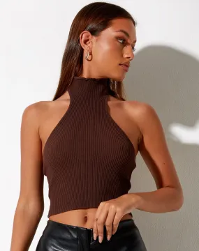 Moila Crop Top in Knit Chocolate