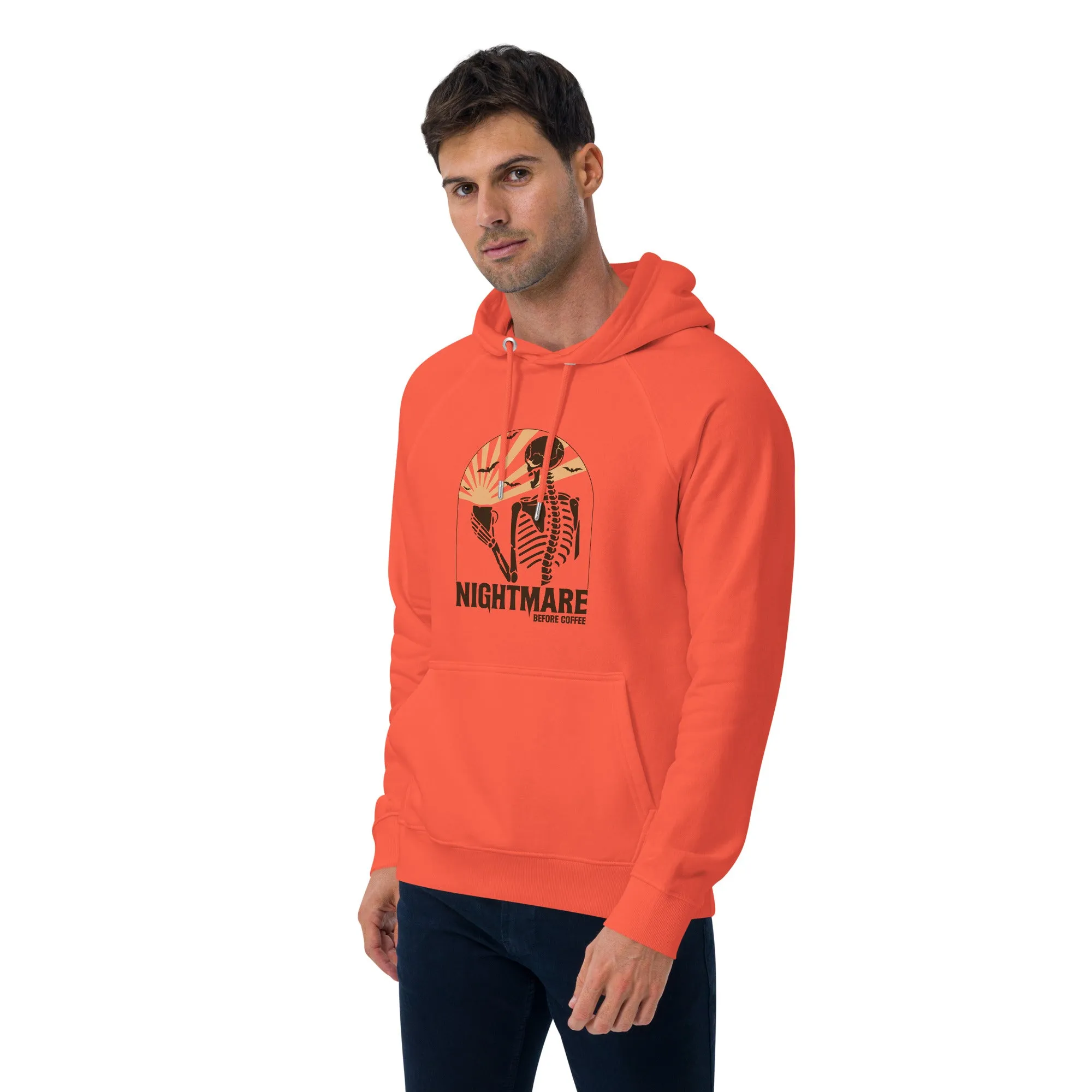 Nightmare Before Coffee Halloween Graphic Men Eco Raglan Hoodie