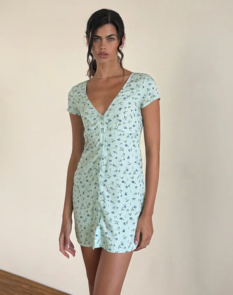 Omoni Dress In Pretty Petal Green