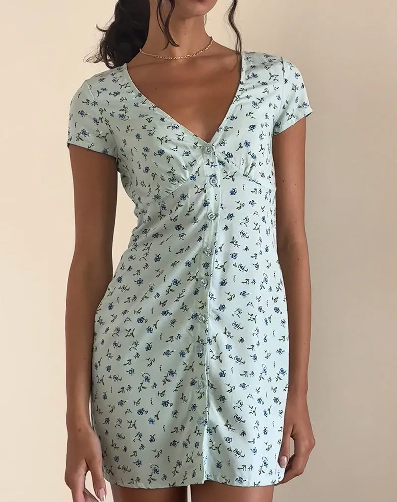 Omoni Dress In Pretty Petal Green