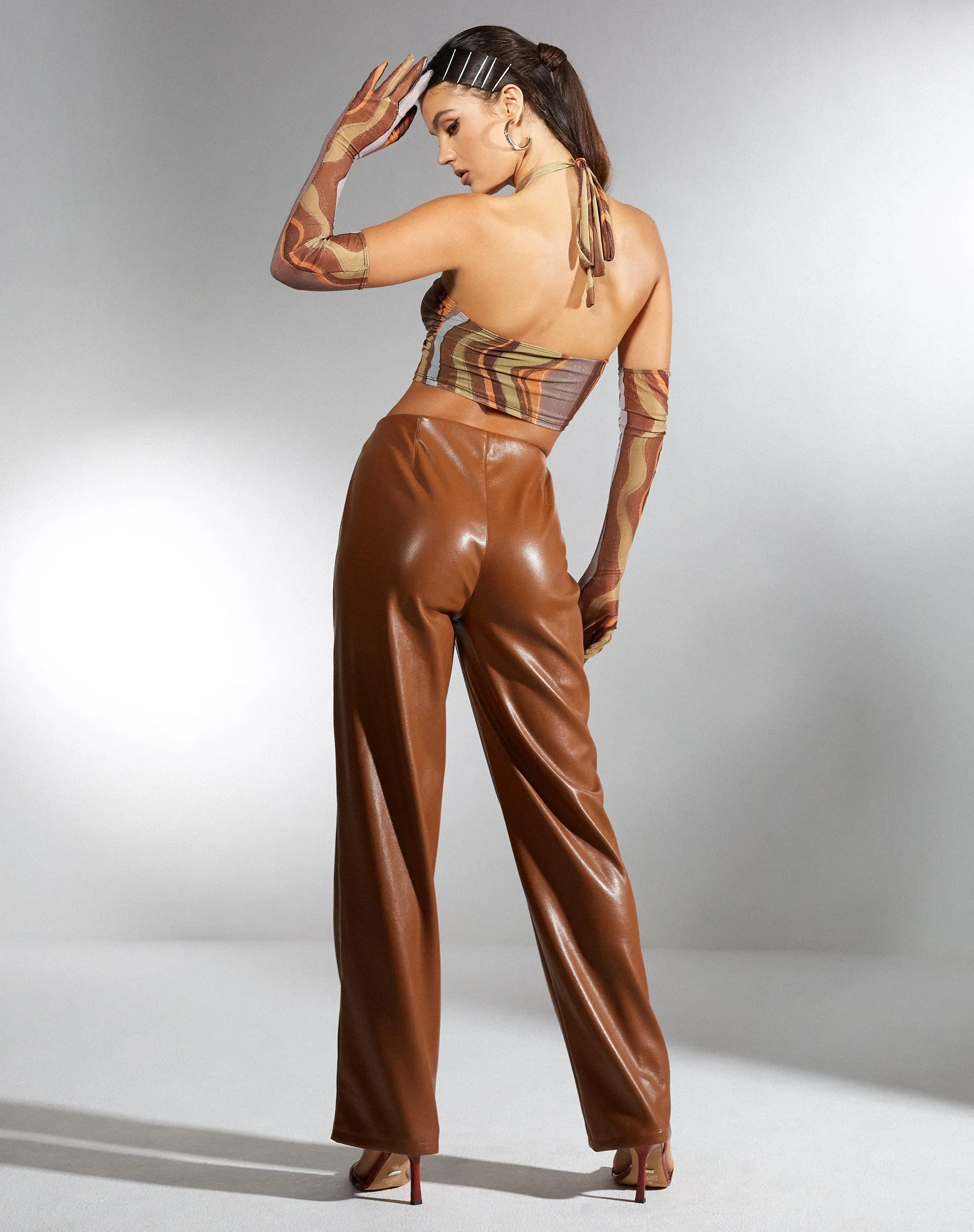 Patria Trouser in PU Chocolate