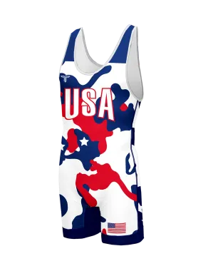 Patriot Camo Wrestling Singlet