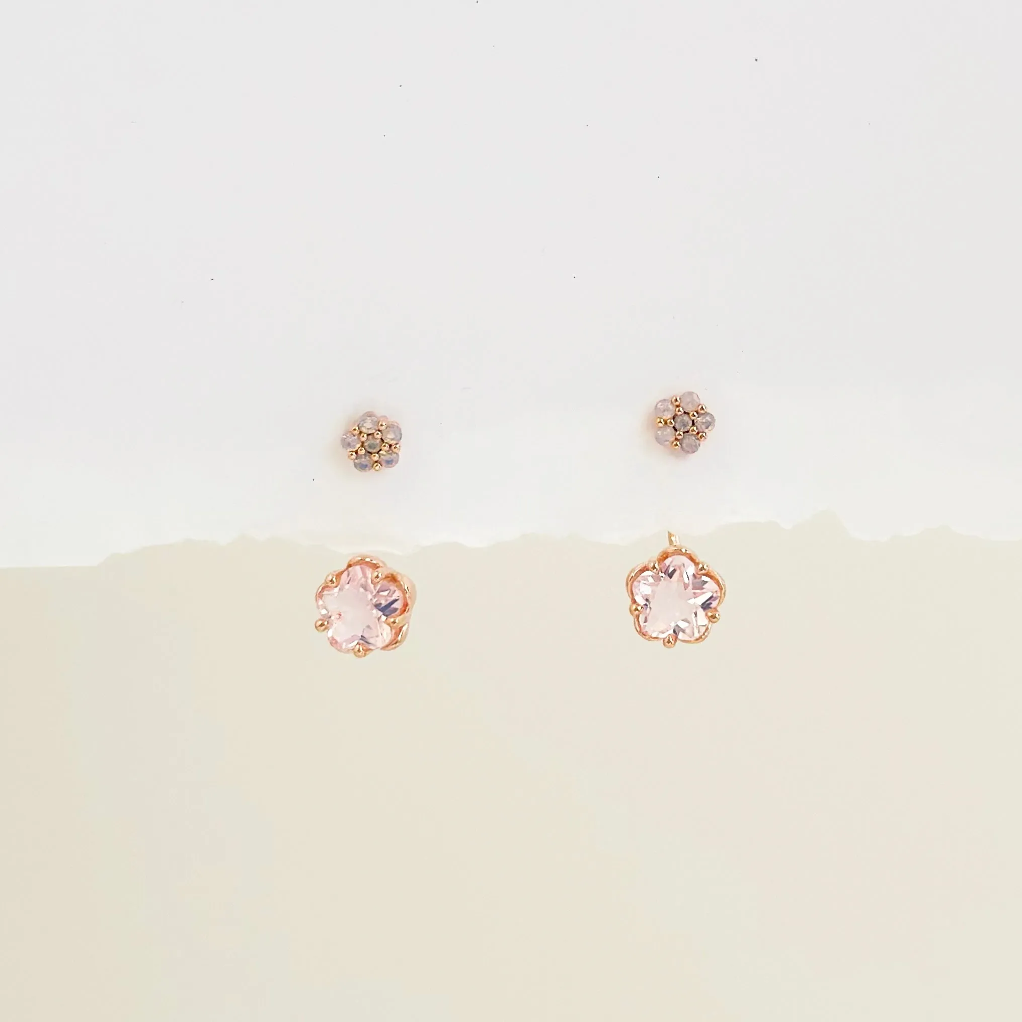 Rose Gold Camellia Earrings