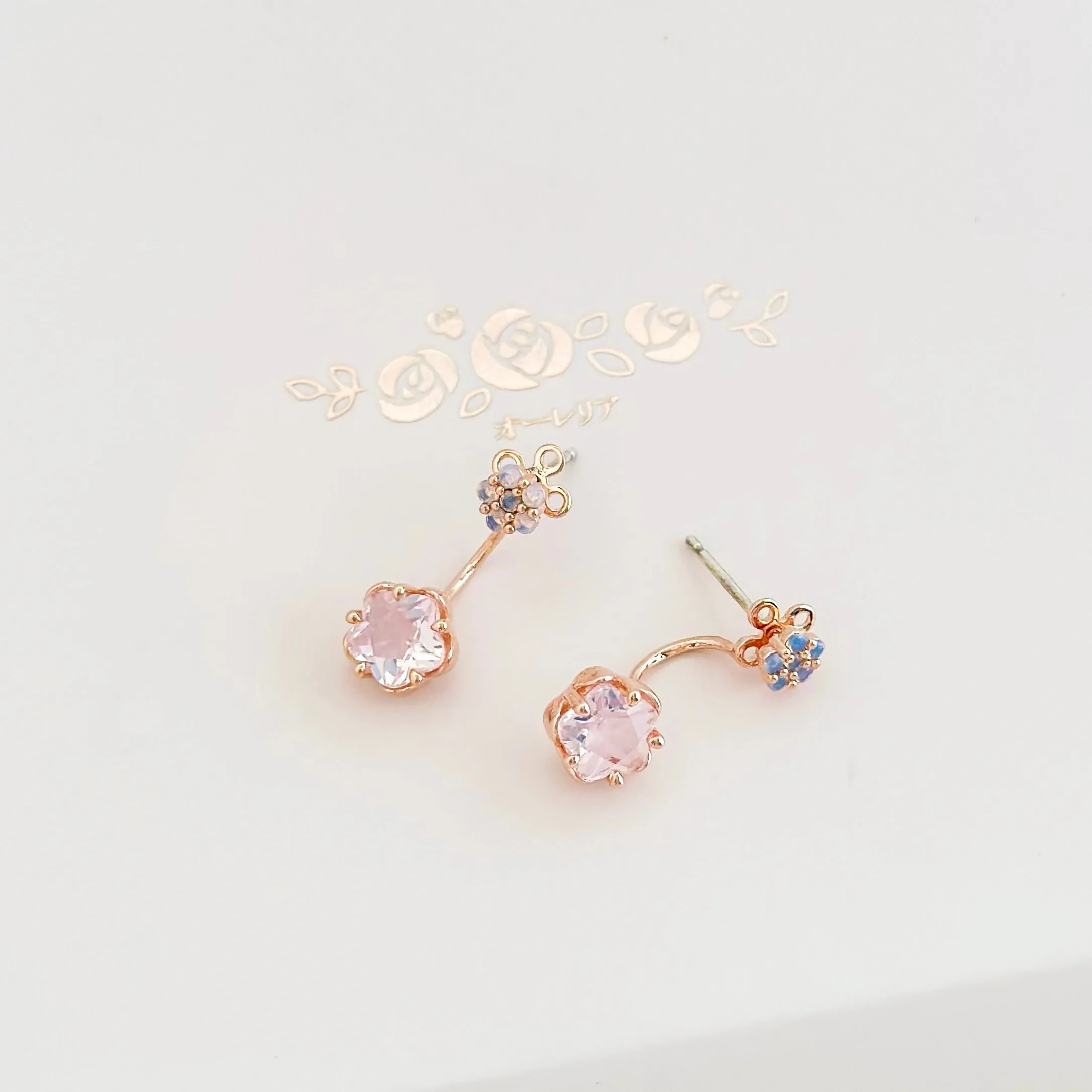 Rose Gold Camellia Earrings