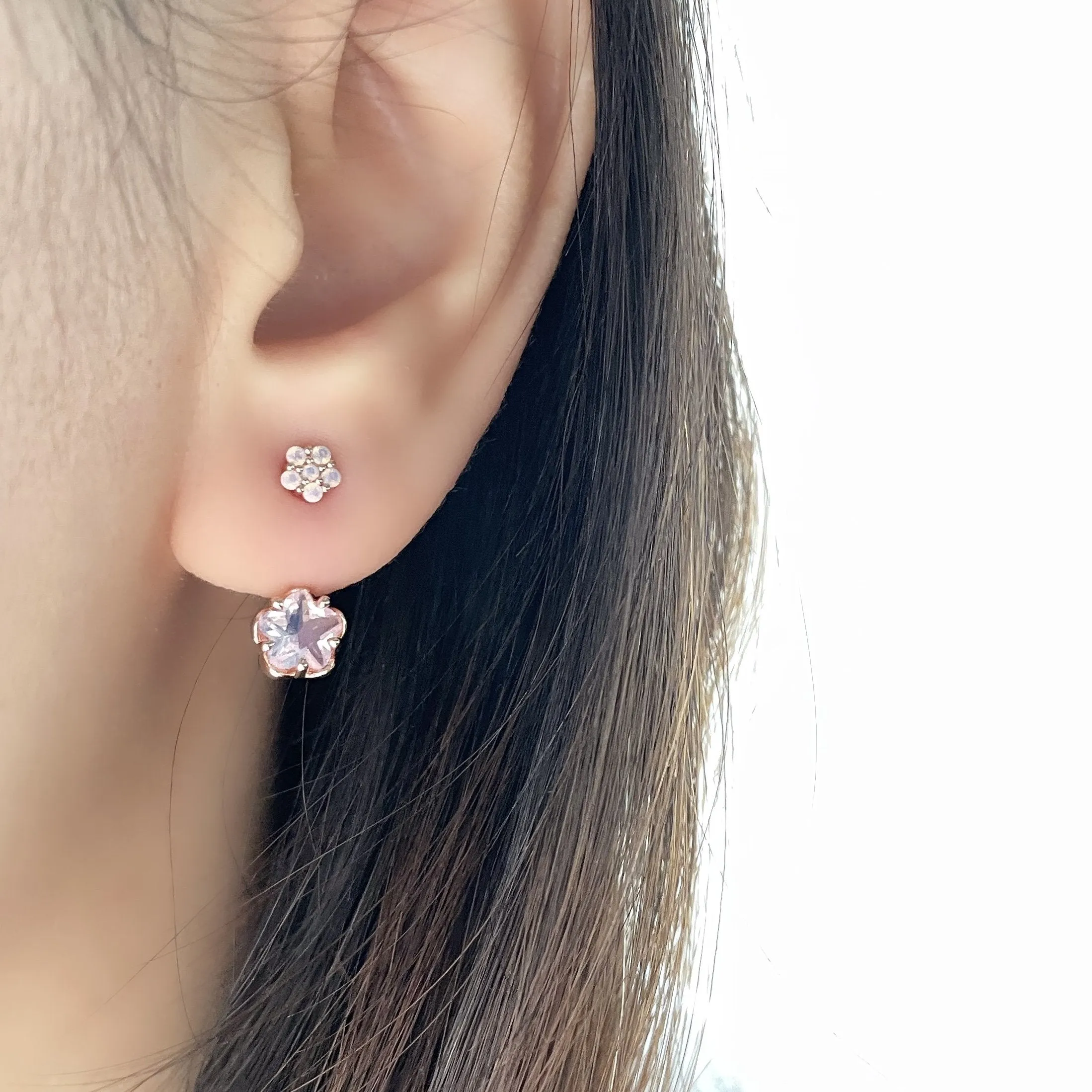 Rose Gold Camellia Earrings