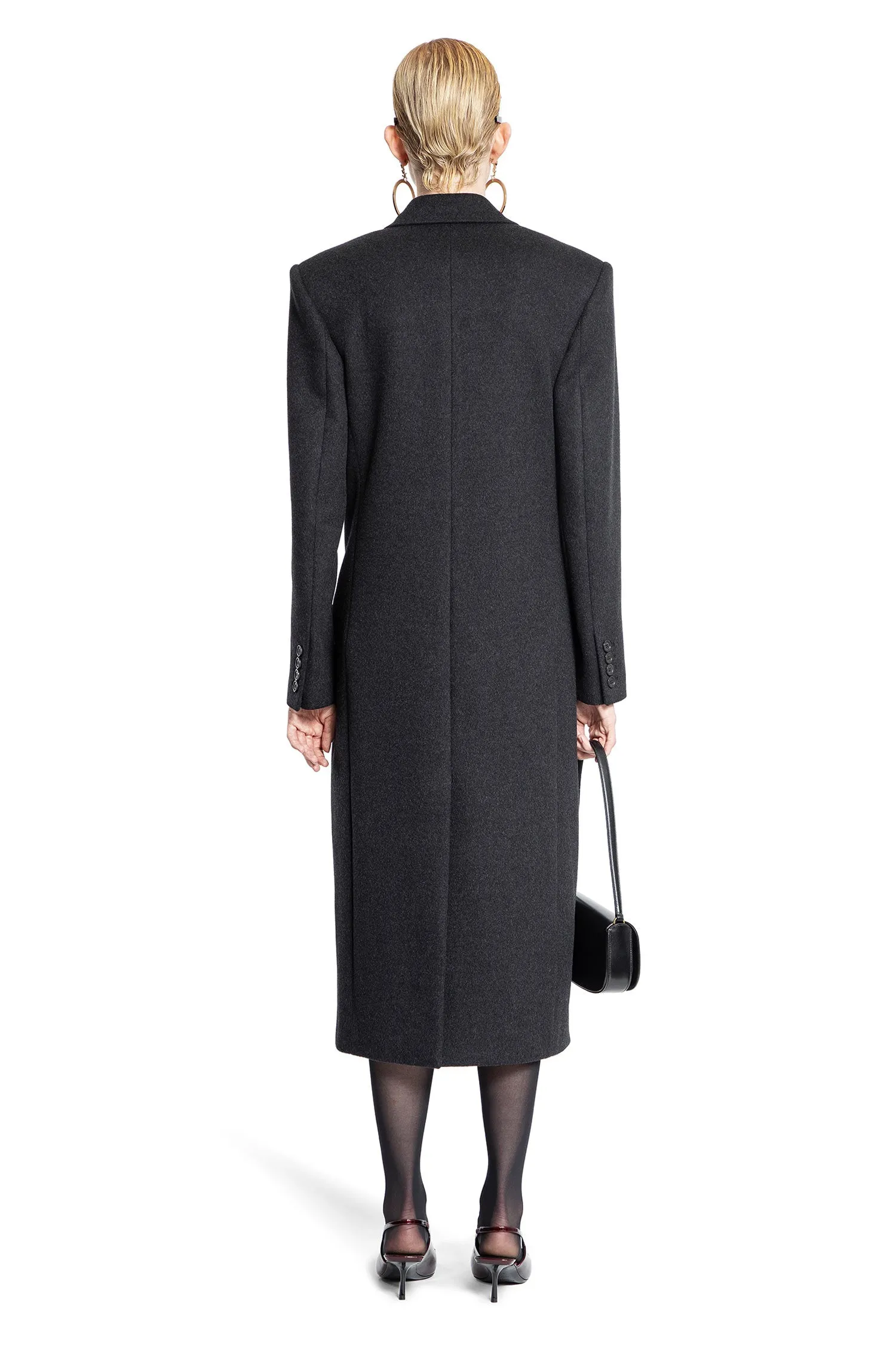 SAINT LAURENT WOMAN GREY COATS