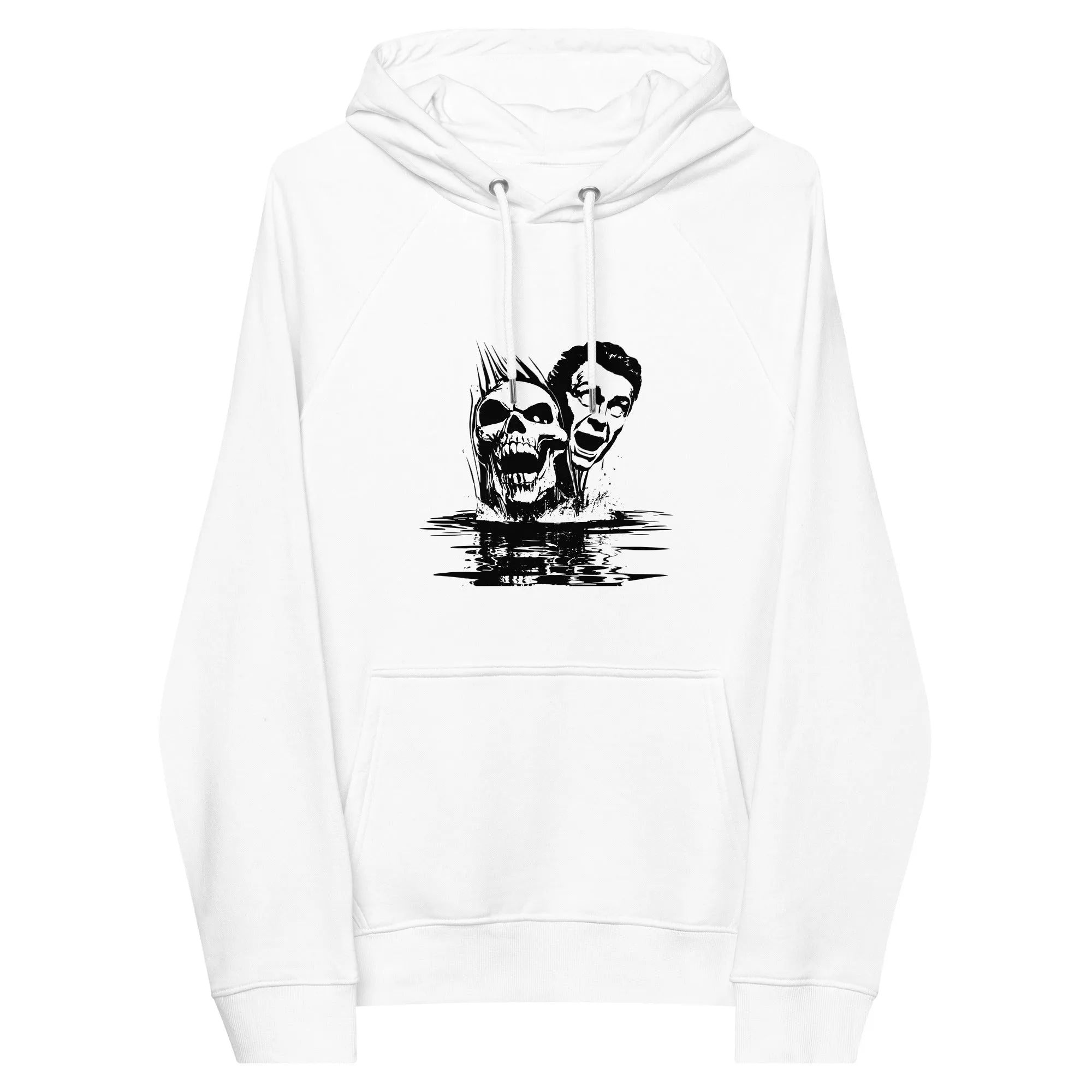 Scary Faces Halloween Graphic Women Eco Raglan Hoodie