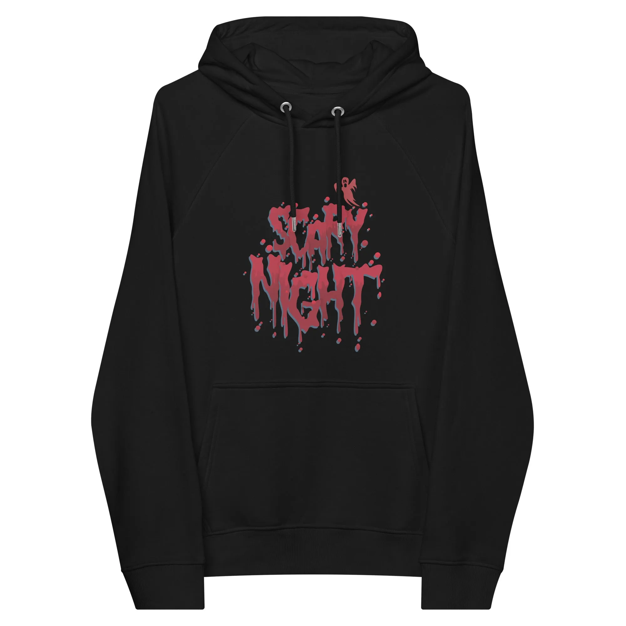 Scary Nights Halloween Graphic Men Eco Raglan Hoodie