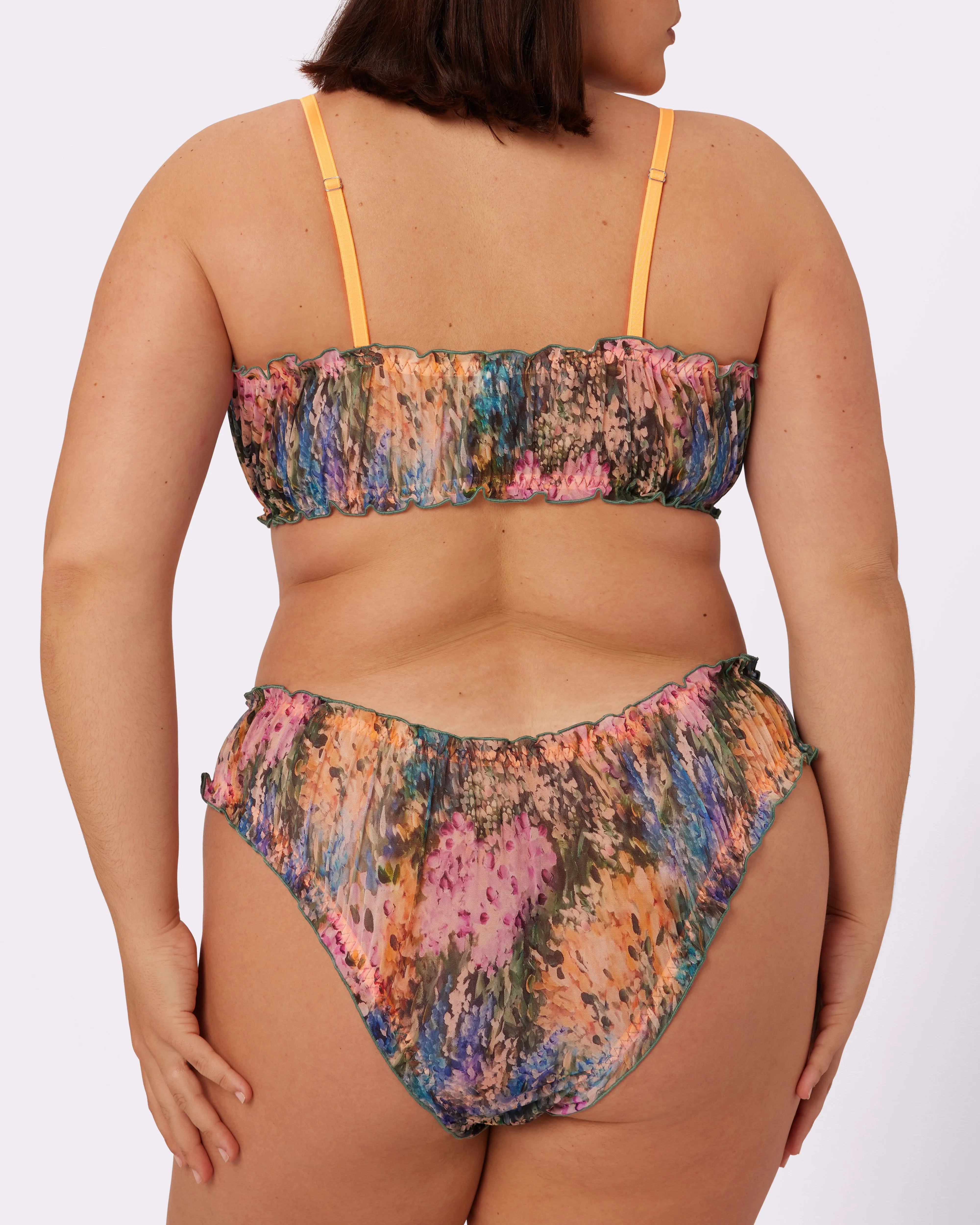 Sheer Romance Flutter Bralette | Silky Mesh | Archive (Watercolor)