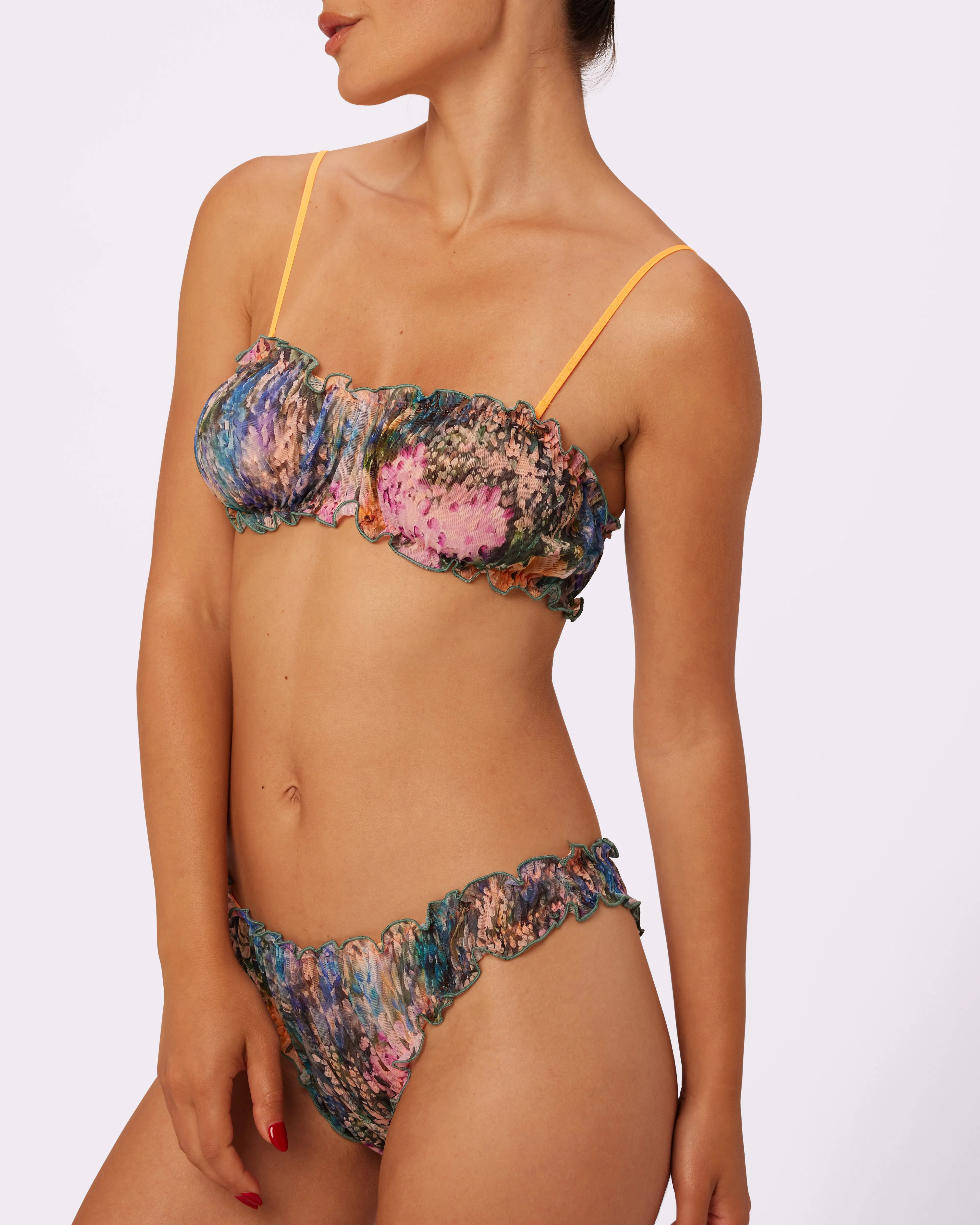 Sheer Romance Flutter Bralette | Silky Mesh | Archive (Watercolor)