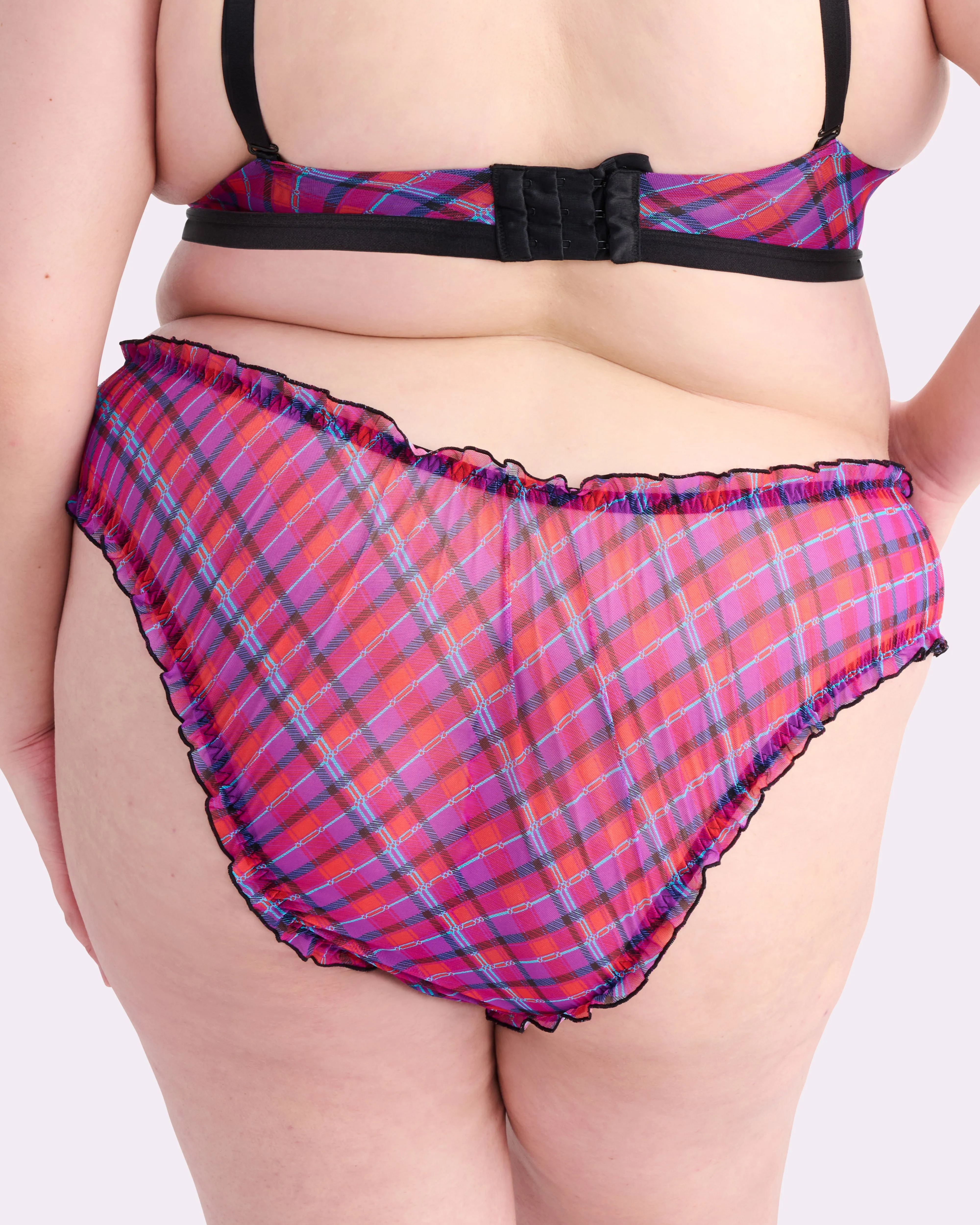 Silky Mesh Flutter Cheeky | Silky Mesh (Pop Plaid)