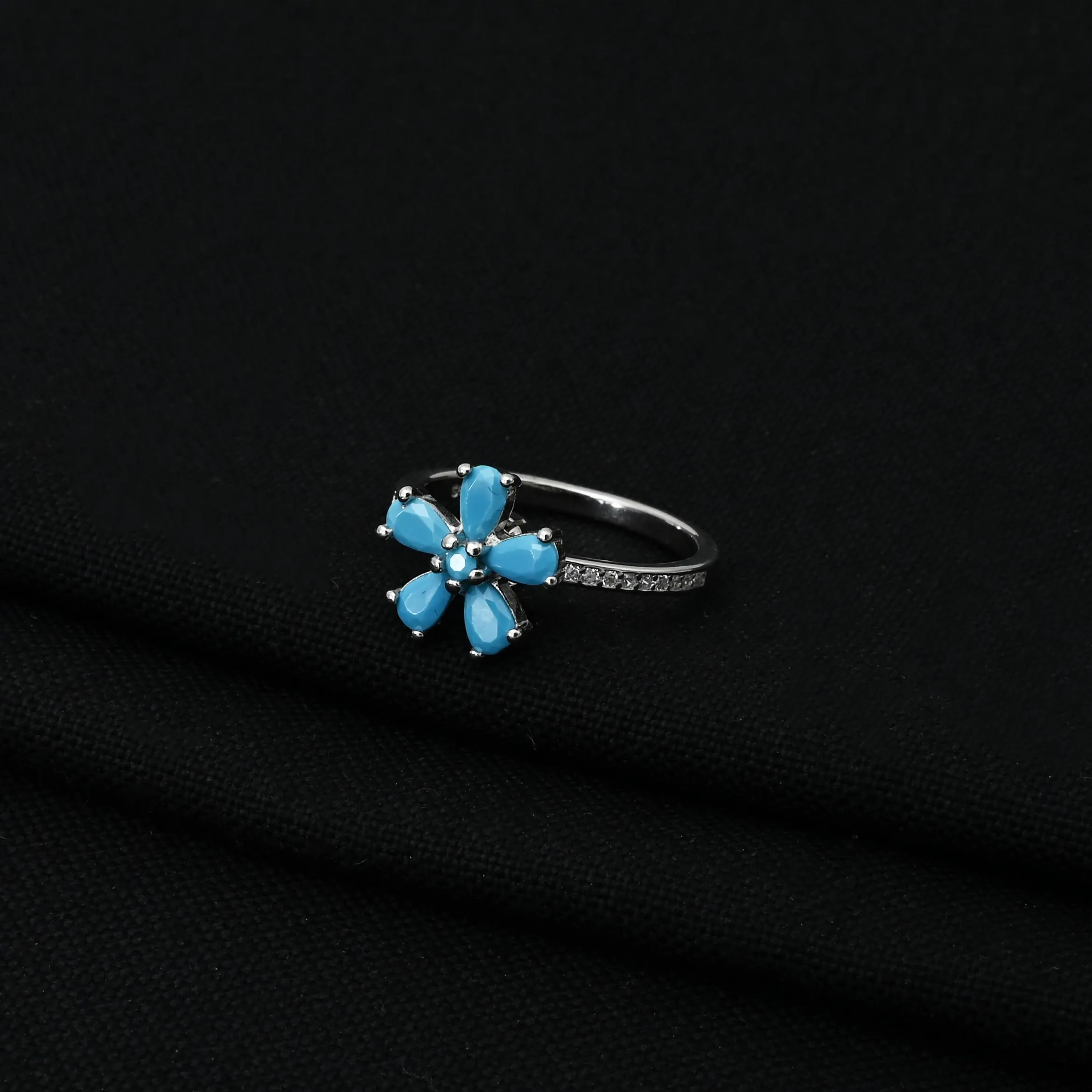 Silver "Essence of Blue Lily" Ring for Girls