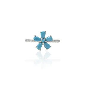 Silver "Essence of Blue Lily" Ring for Girls