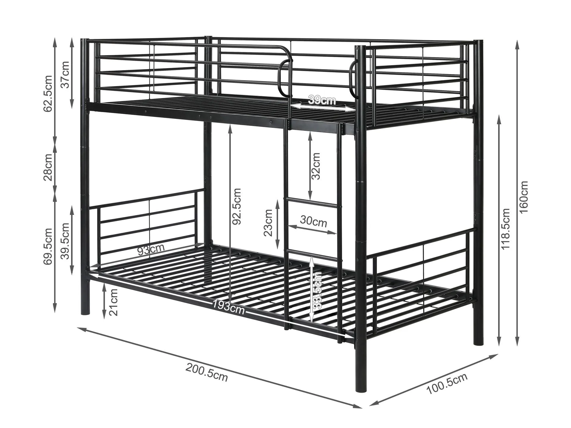 Single Metal Bunk Bed Frame