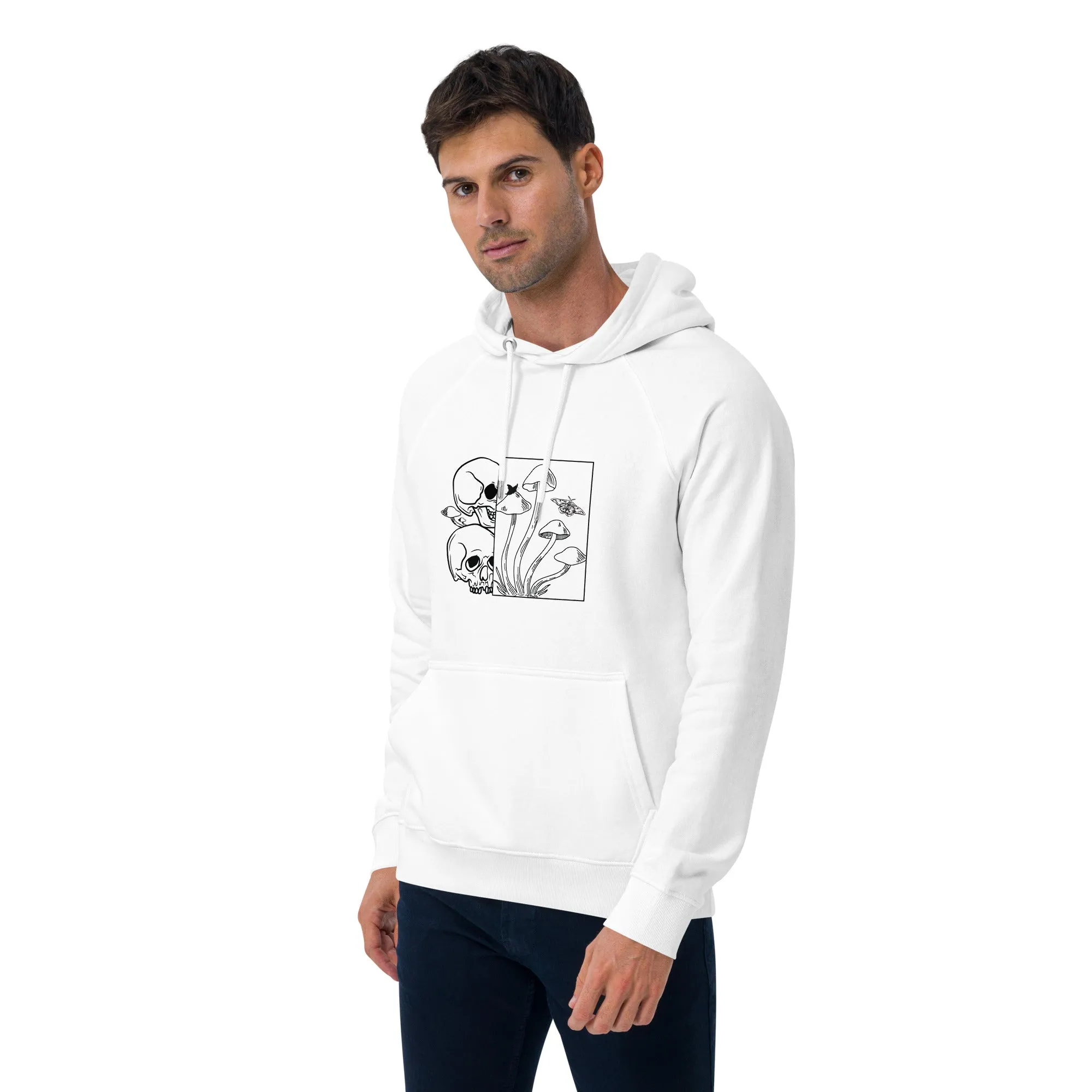 Skull Halloween Graphic Men Eco Raglan Hoodie