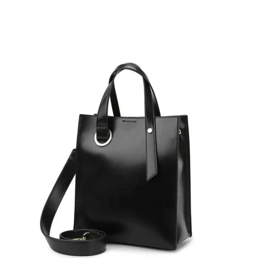 Sleek Structured Leather Tote - Grace’s Minimalist Essential