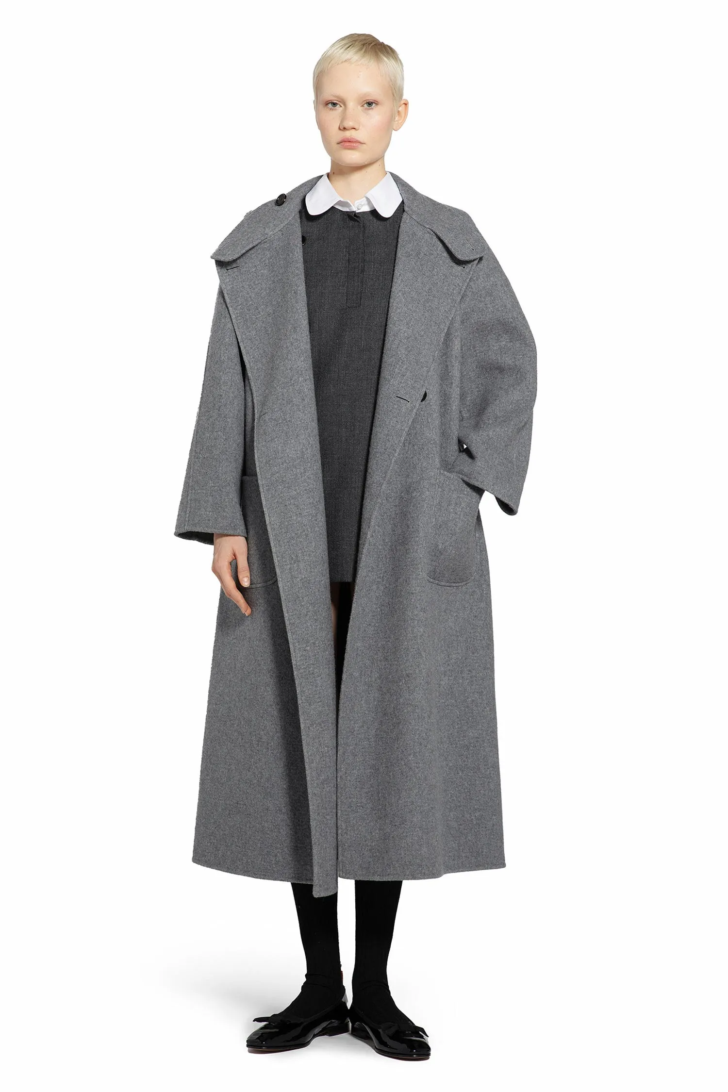 THOM BROWNE WOMAN GREY COATS