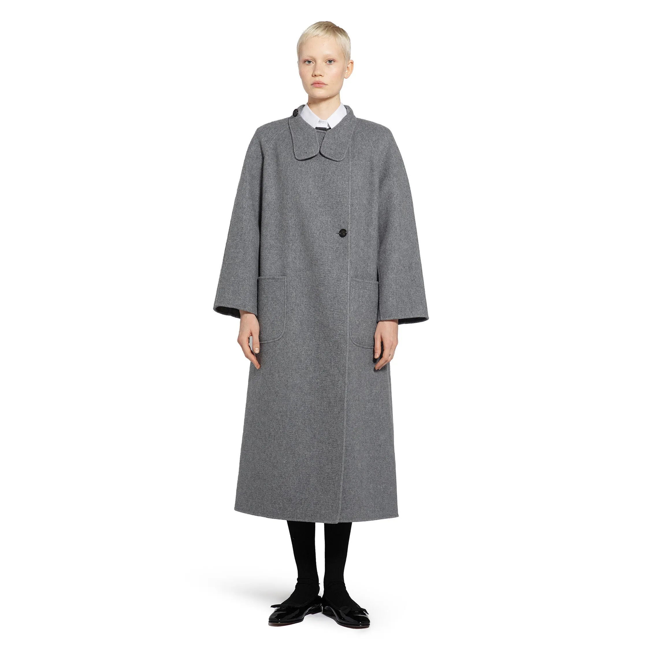 THOM BROWNE WOMAN GREY COATS