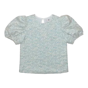 Tillie Top 2.0- Beach Glass Blue Jacquard