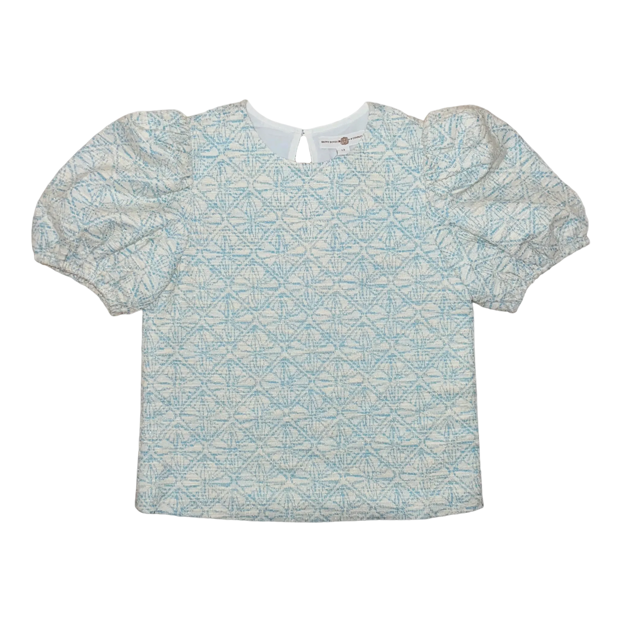 Tillie Top 2.0- Beach Glass Blue Jacquard