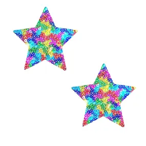 UniPoo Multicolor Sparkle Sequin Mesh Starry Nights Small Body Stickers 6PK