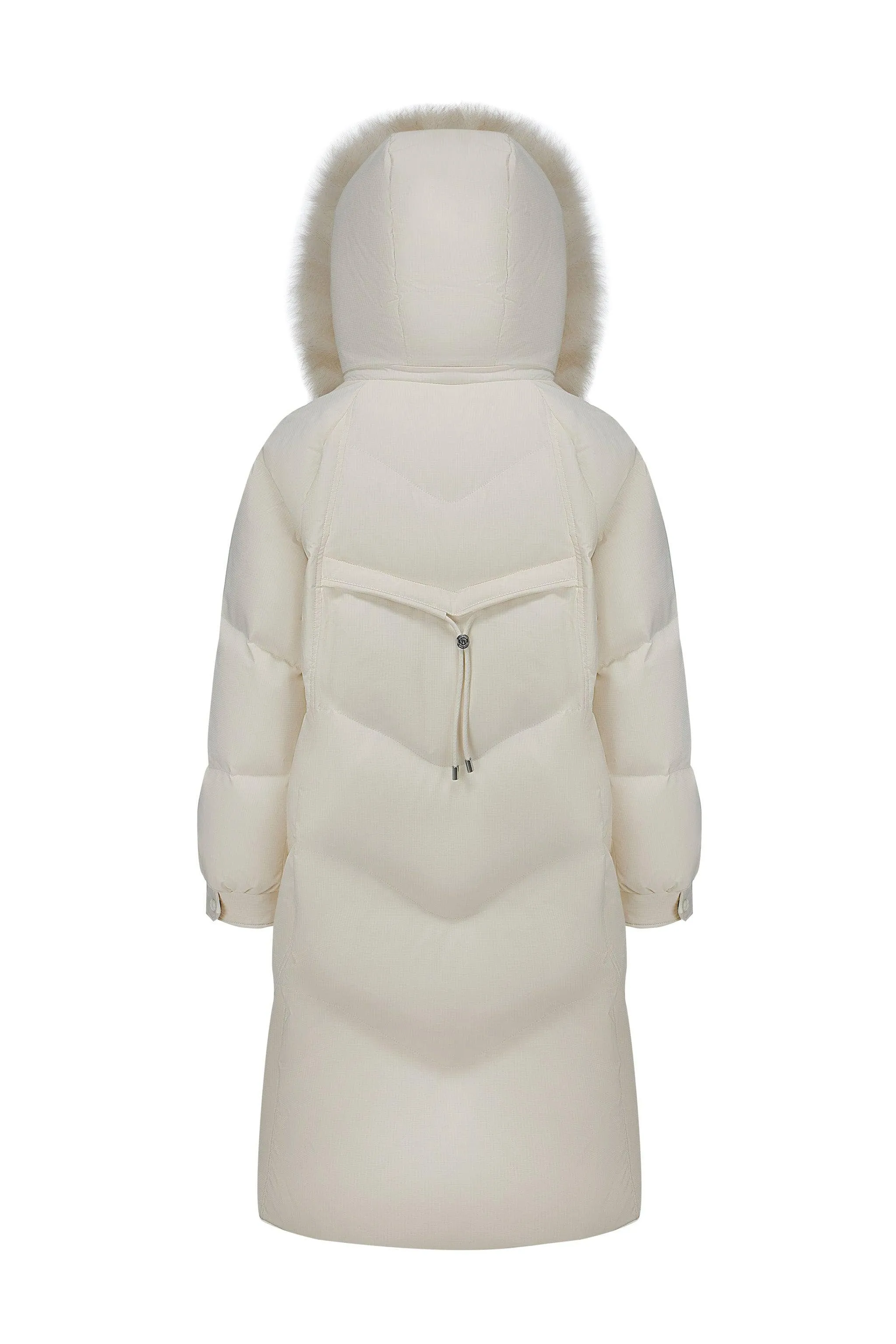 Women's Long Down Coat With Detachable Hood 5212