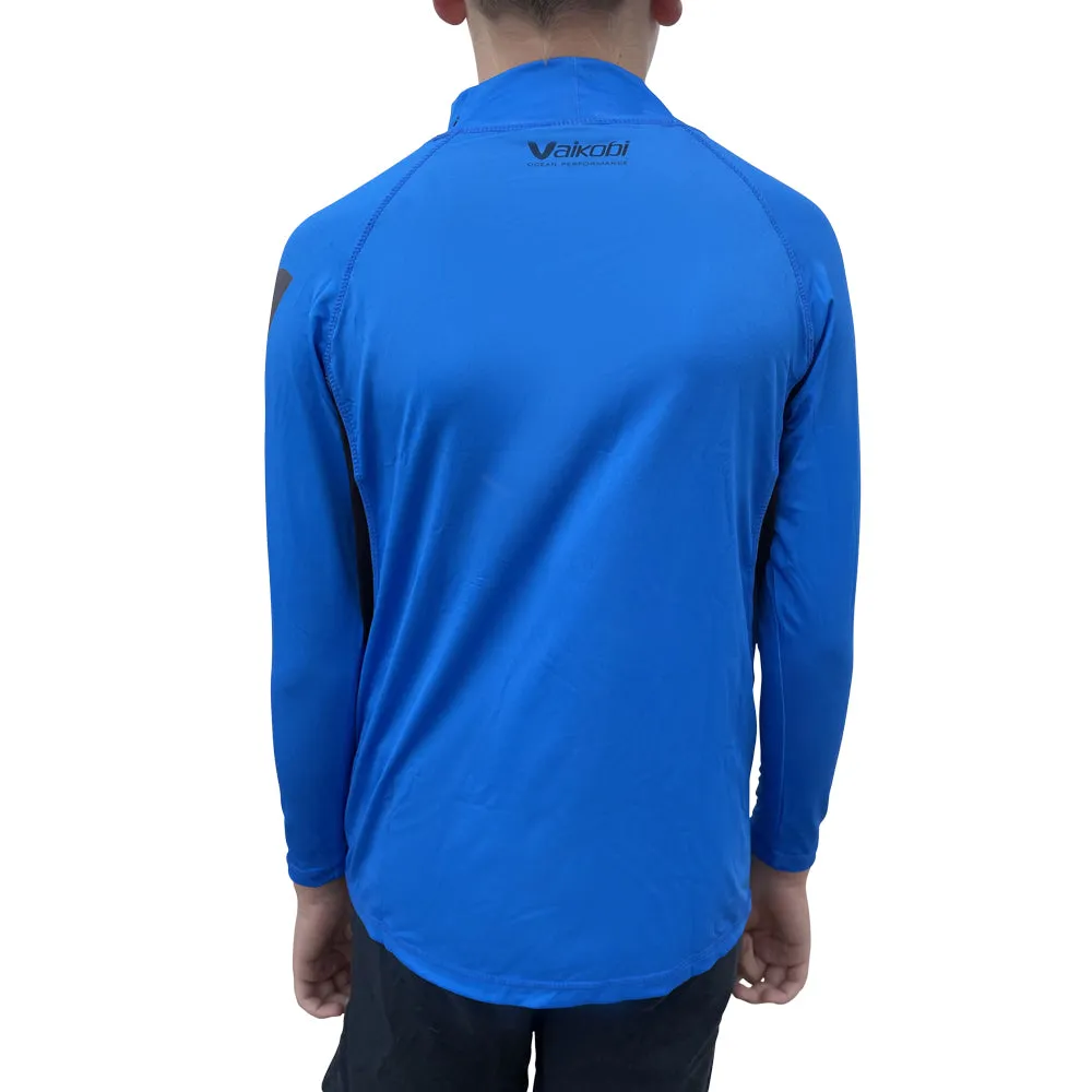 Youth Long Sleeve Rash Top - Cyan/Black